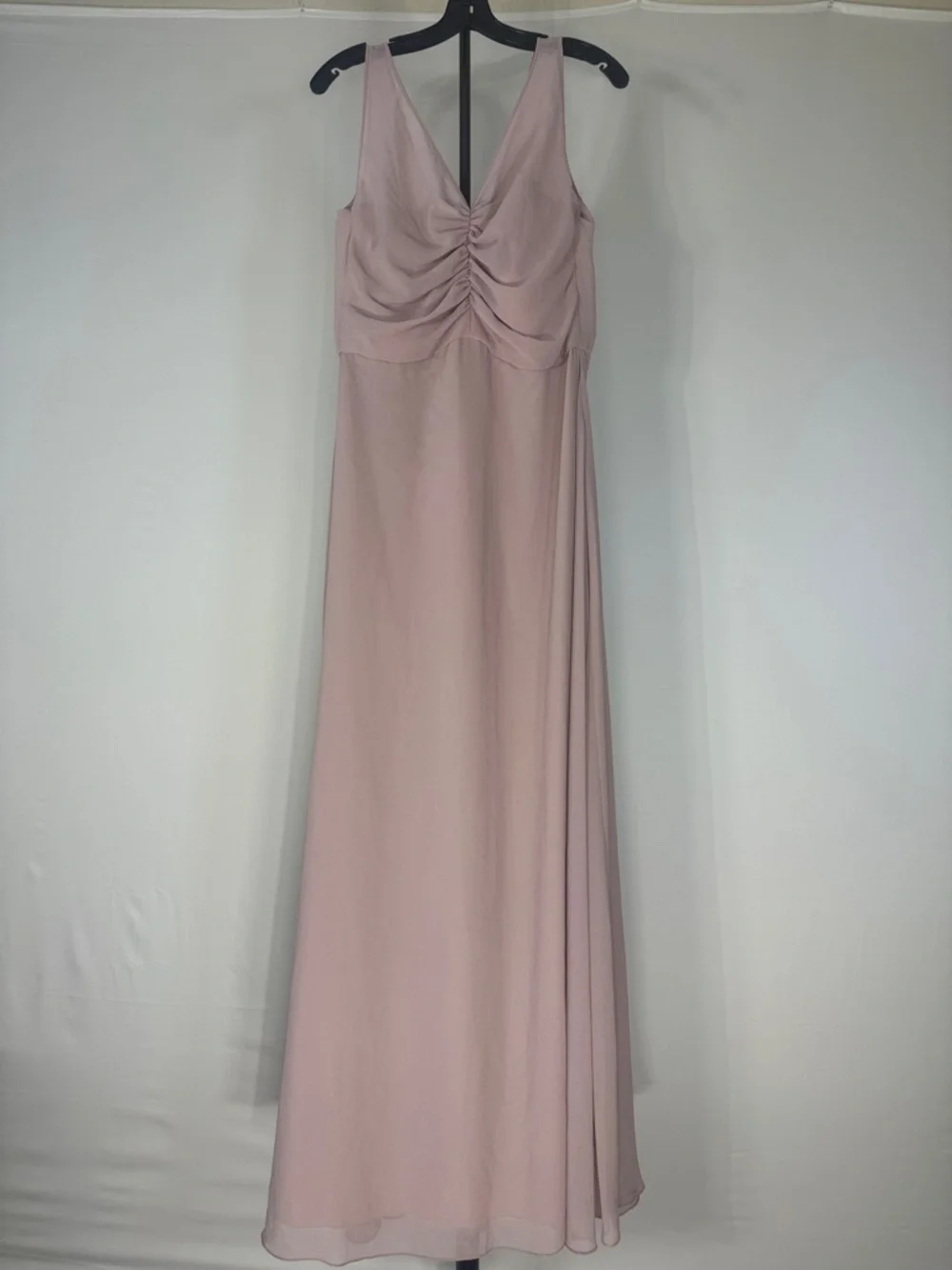 AMSALE BLUSH PINK RUCHED MAXI DRESS SZ 14